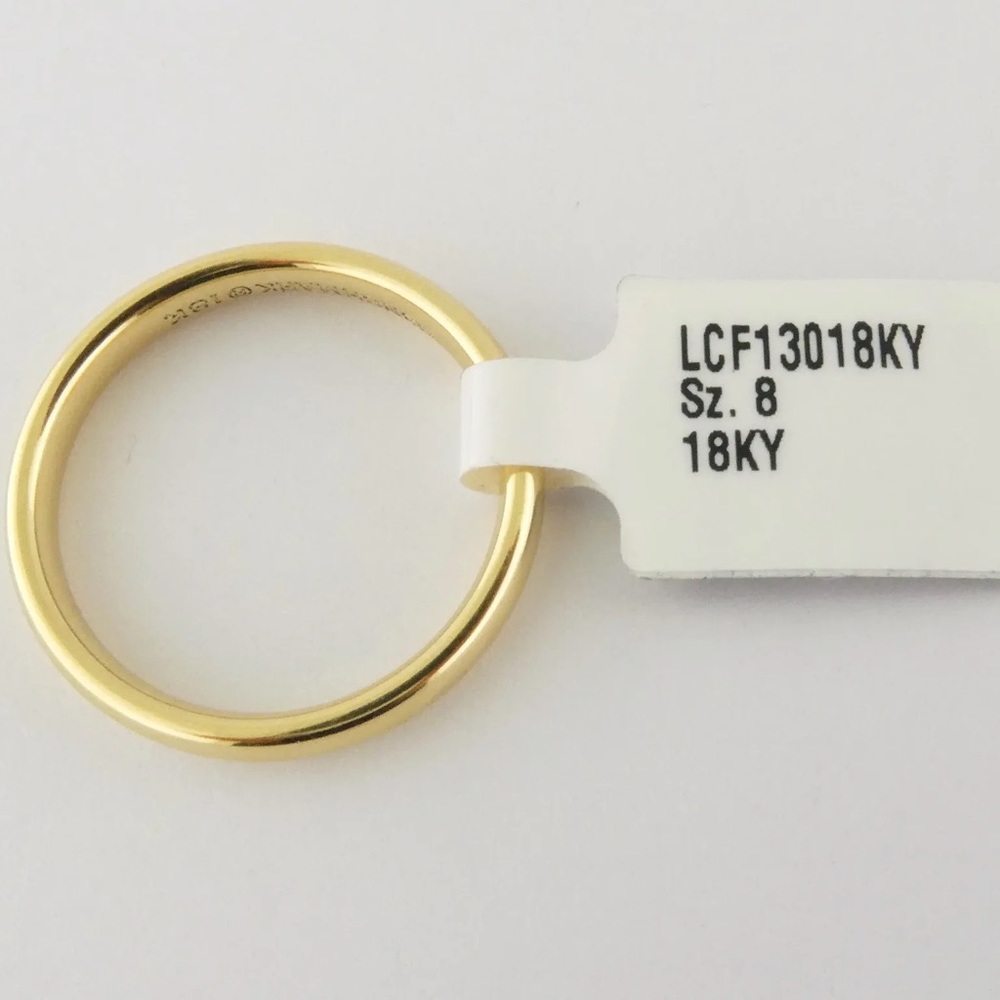 NWT Benchmark® 18K Yellow Gold 3mm Comfort Fit Wedding Band Ring LCF130 Sz:8